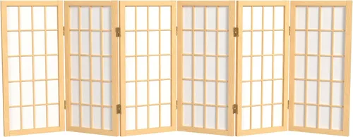 Vista 28 de Biombo portátil simple de 2 pies Biombo diseño Shoji, clásico diseño japonés 4 anchuras, 6 colores, Madera, Negro