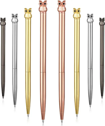 Vista 7 de Outus 8 bolígrafos de flamenco lindos bolígrafos de regreso a clases, suministros de papelería, bolígrafo de metal, regalo para mujeres, profesores