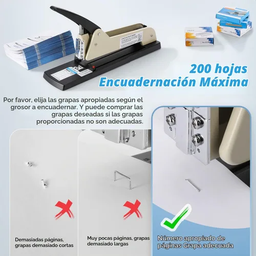 Vista 7 de Grapadora de largo alcance resistente, brazo largo 9.84 pulgadas ajustable con 4000 grapas 200 Sheets Capacity,Labour-Saving Long Stapler Suitable