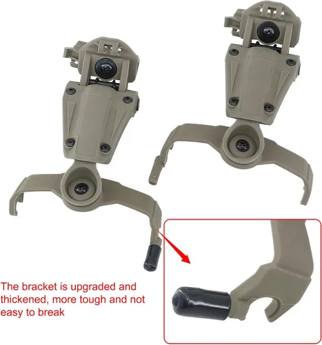 Vista 4 de Adaptador de riel ARC para casco para auriculares tácticos COMTA Airsoft Sports Beige Bronceado