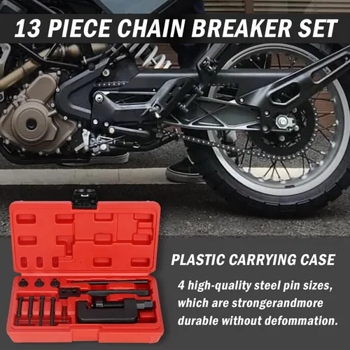 Vista 7 de Kit de herramientas para romper cadenas, 13 piezas para motocicleta y kit de herramientas de reparación de remachado