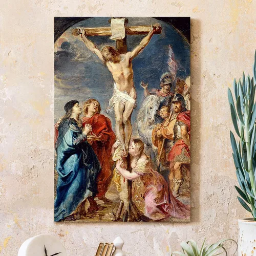 Vista 7 de Anunciación de Leonardo da Vinci Reproducciones de arte clásico, impresiones en lienzo giclée para decoración del hogar, 16 x 30 pulgadas