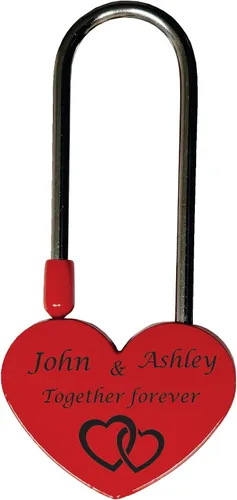 Vista 9 de FANSTIK Candado personalizado grabado (Hecho en EE. UU.) Aniversario, Candado de amor para puente, Boda, Candado personalizado grabado para tu amor