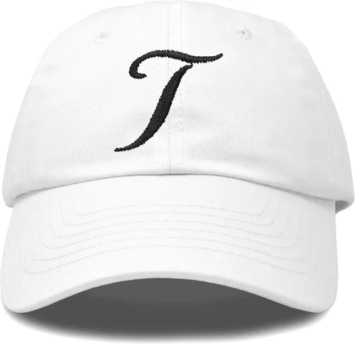 Vista 24 de DALIX Gorra de béisbol con letra T para mujer, con monograma y bordado cursivo Beige