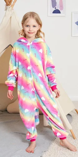 Vista 3 de Pijama de una pieza de unicornio para niños, disfraces de Halloween