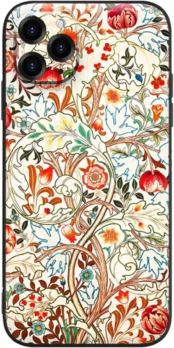 Vista 10 de Berkin Arts Funda de silicona compatible con iPhone 12 Pro Max con protector de pantalla de flores ornamentales intrincadas rosas