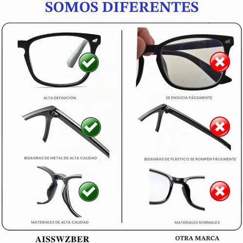 Vista 3 de Gafas cuadradas unisex con estilo sin receta Negro
