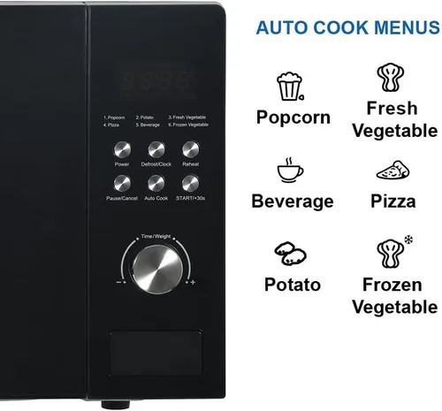 Vista 8 de Emerson MW1101B-A Horno microondas de encimera con control de botón, pantalla LED de 1000 W, 10 niveles de potencia, 6 menús automáticos, plato