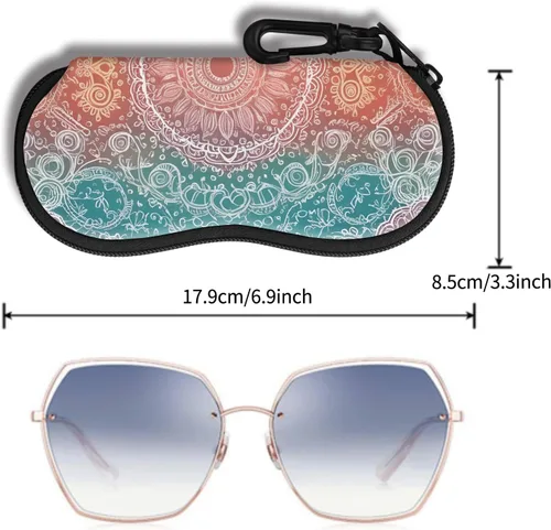 Vista 31 de Hion Sunglasses Case Ultra Light Neoprene Zipper Eyeglass Soft Case with Belt Clip