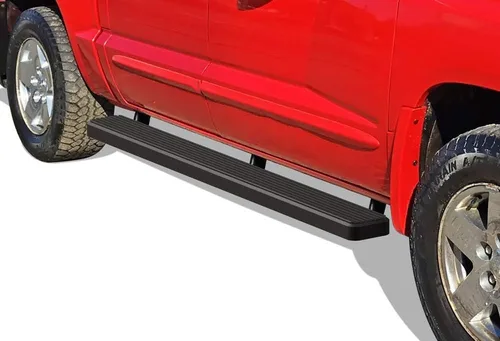 Vista 4 de APS Estribos negros de acero inoxidable de 5 pulgadas compatibles con Dodge Dakota 2005-2011 Quad Cab (escalones laterales de barras nerf)