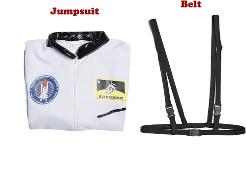 Vista 7 de EraSpooky Disfraz de astronauta para hombre, disfraz de Halloween para adultos, tallas XS-XL, para fiesta de disfraces y cosplay, color naranja