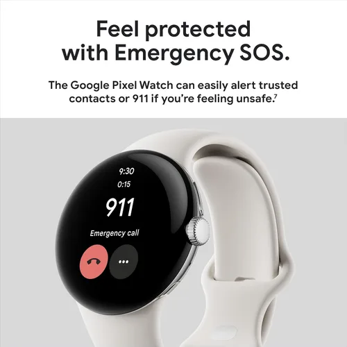 Vista 10 de Google Pixel Watch 1ª generación (modelo anterior) – Reloj inteligente Android con seguimiento de actividad Fitbit – Reloj de seguimiento