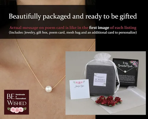 Vista 7 de Be Wished Regalos personalizados de ingeniero para mujeres con mensaje significativo y joyas, collar listo para regalar con poema (collar de perla)