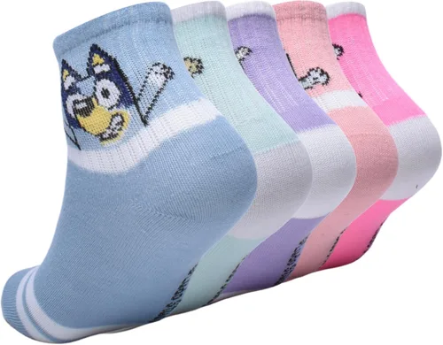 Vista 3 de Bluey 5 unidades de calcetines cortos para porristas Azul (paquete de 5)