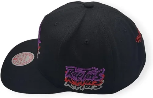 Vista 4 de Mitchell & Ness Toronto Raptors NBA Hyper Loops DNA Snapback Gorra Ajustable - Negro/Púrpura