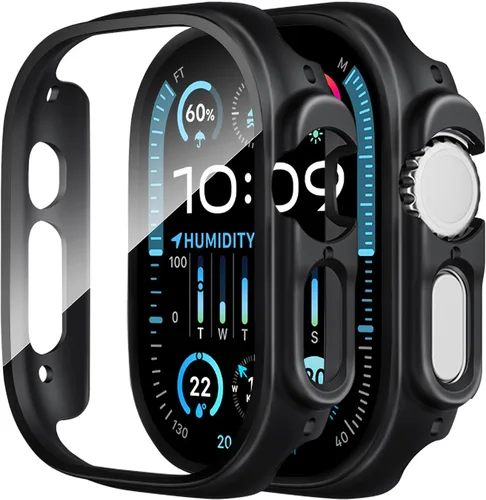 Vista 31 de Smiling Paquete de 2 fundas compatibles con Apple Watch Serie 3/Serie 2 de 1.49 pulgadas, protector de pantalla vidrio templado, carcasa rígida