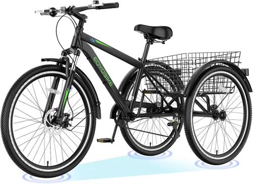 Vista 20 de ABORON Triciclo para adultos, bicicleta de 3 ruedas para adultos, triciclo para adultos, llantas de doble pared, triciclo para mujeres y hombres