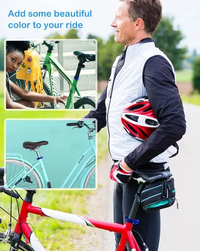 Vista 7 de CUNCUI Abrazaderas de asiento de bicicleta 2pc-azul oscuro, 1.252 in