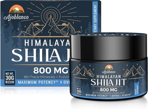 Vista 7 de Ajoblanco 800 Mg de resina de Shilajit del Himalaya, Shilajit puro himalayo orgánico, suplemento de Shilajit con pureza, alta dosis y potencia