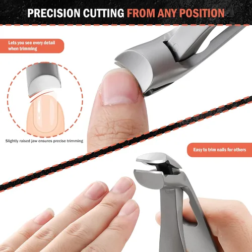 Vista 4 de BEZOX Cortaúñas Ergonómico de Cabeza Angulada para Uñas Gruesas de los Pies para Personas Mayores - Cortaúñas Grandes para Uñas Gruesas y Encarnadas