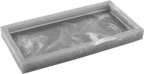 Vista 11 de Luxspire Resin Bathroom Vanity Tray Countertop Organizer, M, Matte Black