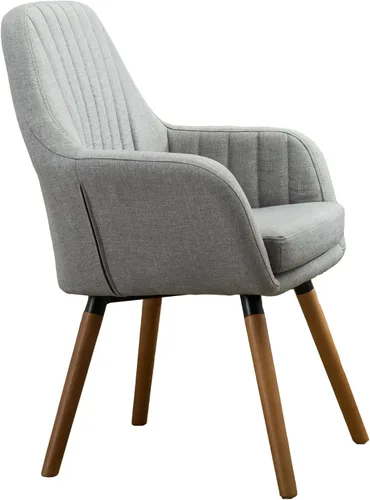 Vista 13 de Tuchico silla decorativa de tela contemporánea., Tela, Gris