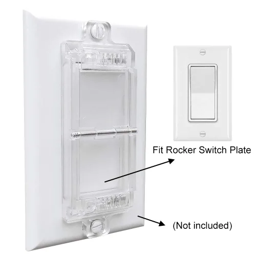 Vista 4 de ILIVABLE - Protector de interruptor de luz basculante, cubierta de placa de interruptor a prueba de niños protege tus luces de ser encendidas