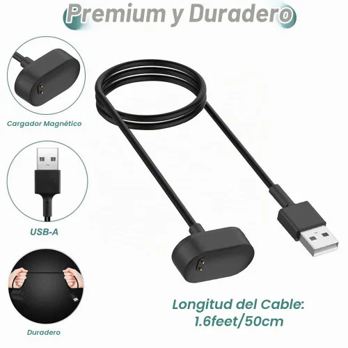 Vista 4 de Cargador para Fitbit Inspire HR y Ace 2 Fitness Tracker (3.3 pies/100cm)