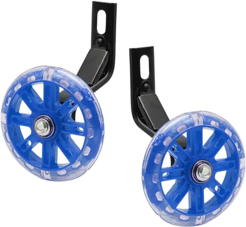 Vista 11 de Par de ruedas auxiliares de bicicleta para niños, accesorios para bicicletas de 12 "14" 16", ruedas de entrenamiento flash