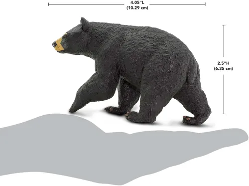 Vista 3 de Safari Ltd. Figura de oso negro de América del Norte, figura detallada de modelo de plástico de 4.5 pulgadas, divertido juguete educativo