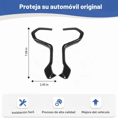 Vista 6 de RT-TCZ para Tapa de Panel de Volante de Fibra de Carbono para Chevrolet Silverado/Suburban/Tahoe 2014-2018 para GMC Sierra/Yukon 2014-2018 Negro