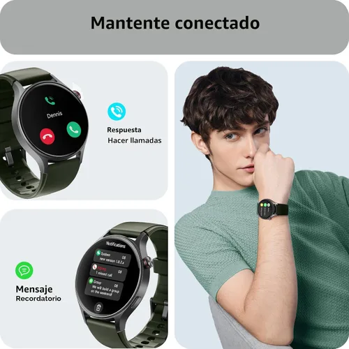 Vista 4 de Reloj inteligente para hombres y mujeres, responder/hacer llamadas, rastreadores de actividad con pantalla ultra clara AMOLED con monitor