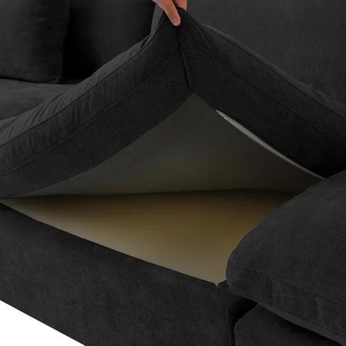 Vista 8 de WJShome Sofá Seccional Cloud Couch de 83 pulgadas para sala de estar, sofá seccional modular relleno de plumón, sofás en forma de L con otomana