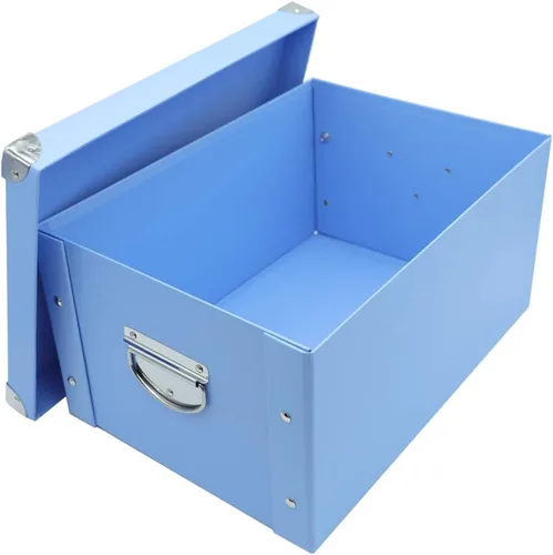 Vista 11 de GUOZI Caja de almacenamiento plegable, caja de memoria decorativa con tapa y esquinas reforzadas de metal, contenedor de archivos de cartón