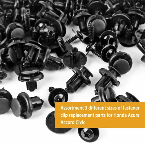Vista 3 de Xislet 120 piezas Clips para parachoques de 10 mm 91503-SZ3-003 con tornillos para protector contra salpicaduras 90114-SE0-000 Compatibles con Honda