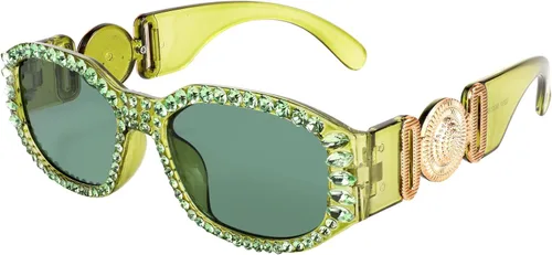 Vista 2 de FEISEDY Lentes de sol rectangulares gruesos de los años 90 para hombres y mujeres gafas de sol de cristal UV400 brillante Fahion Temple B2880 54MM