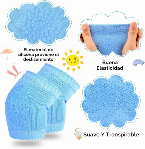 Vista 3 de Almohadillas antideslizantes para gatear para bebés, protegen la rodilla del bebé para gatear