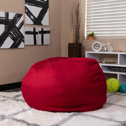 Vista 20 de BizChair Puf negro sólido de gran tamaño para niños y adultos