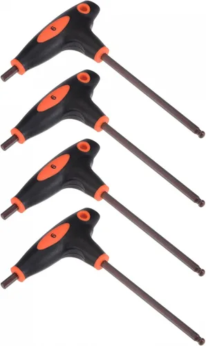 Vista 9 de uxcell Llave hexagonal de extremo de bola de 0.079 in, llave inglesa con mango en T, acero métrico S2 4 piezas