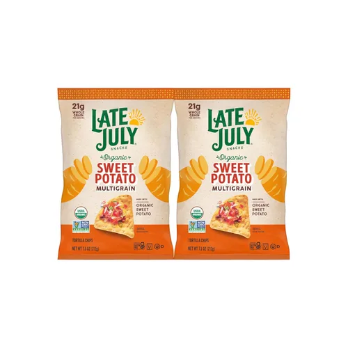 Vista 13 de Late July Chips de tortilla multigrano orgánicos con sal marina, 7.5 onzas