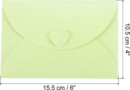 Vista 2 de PATIKIL Sobres para tarjetas de regalo, paquete de 50 sobres con cierre en forma de corazón para tarjetas de regalo, mini sobre para cumpleaños