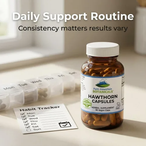 Vista 7 de Pure Mountain Botanicals Hawthorn Berry Cápsulas – 1000 mg de suplemento orgánico de espino por porción – 90 cápsulas veganas – Hawthorne Berry