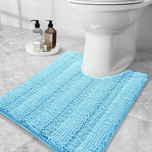 Vista 134 de Grandaily Alfombras de baño de felpilla a rayas de 24 x 16 pulgadas, extra gruesas y suaves, absorbentes, parte trasera de goma, alfombra de ducha