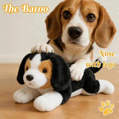 Vista 4 de Peluche de animal de peluche suave para cachorro, cachorro, chupete para dormir, adorable animal de peluche para niños pequeños, niños y niñas