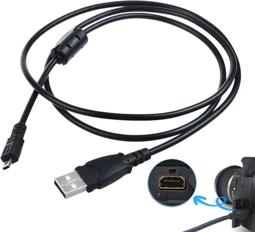 Vista 2 de Digipartspower Cable de datos USB de 3.3 pies para cámara FujiFilm Finepix F100 fd F650 fd S2850 HD