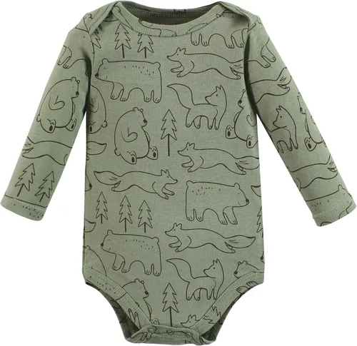 Vista 4 de Hudson Baby baby-boys Cotton Long-sleeve Bodysuits 5-pack