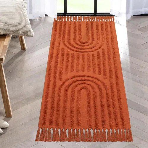Vista 11 de LEEVNA - Alfombra de baño lavable estilo bohemio de 2 x 3 pulgadas, tejida