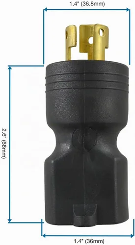 Vista 5 de Conntek 30128-BK, Adaptador de enchufe de bloqueo NEMA L5-15P a 5-15/20R Negro