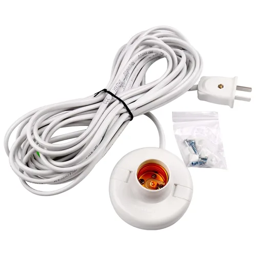 Vista 10 de 1 cable de luz colgante blanco E27 enchufe de bombilla a 2 clavijas con interruptor de encendido/apagado (cable de soporte de lámpara de 3M)