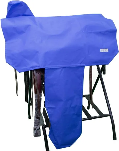 Vista 4 de Tahoe Funda de sillín impermeable de nailon resistente de alta calidad con seis correas elásticas de sujeción y fundas de estribo, se adapta a